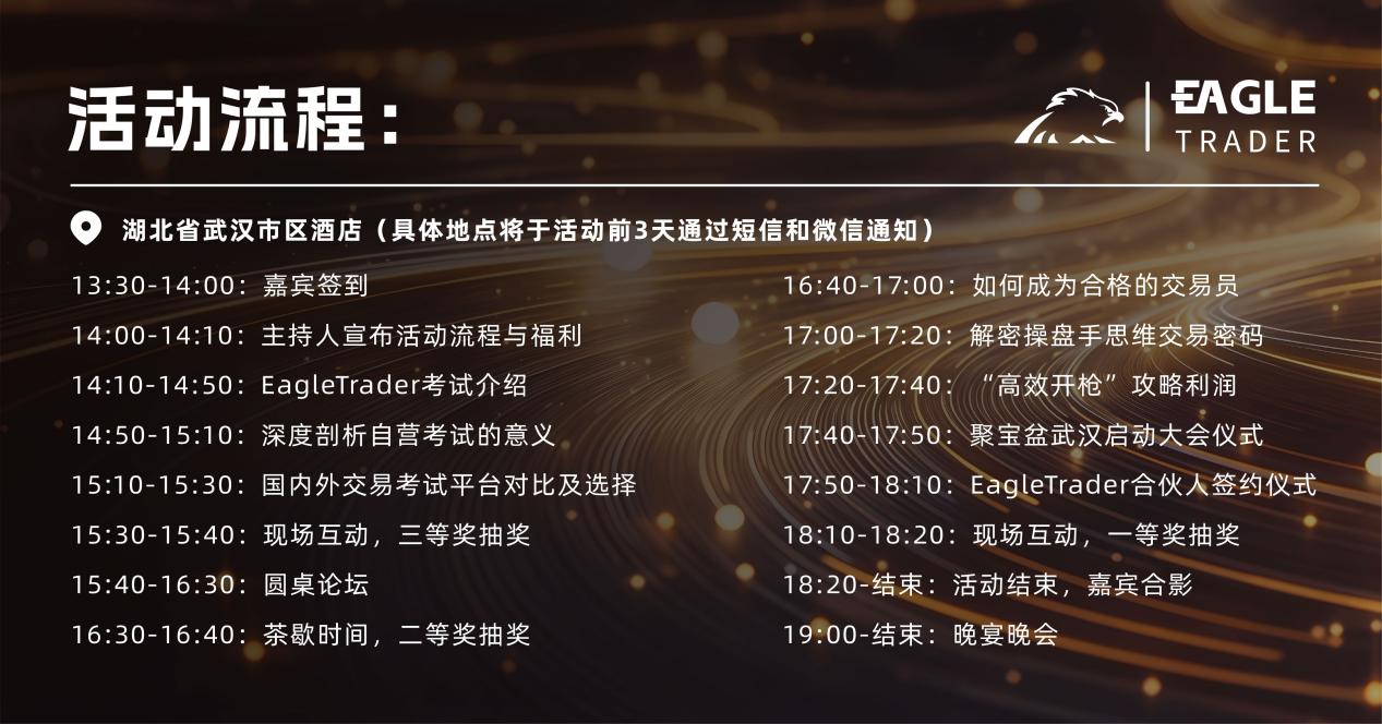 EagleTrader武汉签约大会即将震撼启幕!11月30日,共赴交易者盛宴! EagleTrader武汉签约大会即将震撼启幕!11月30日,共赴交易者盛宴!